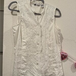 White Sleeveless Top